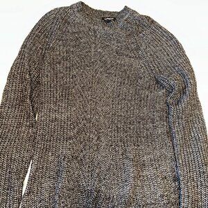 Knit crewneck sweater in dark grey from Express